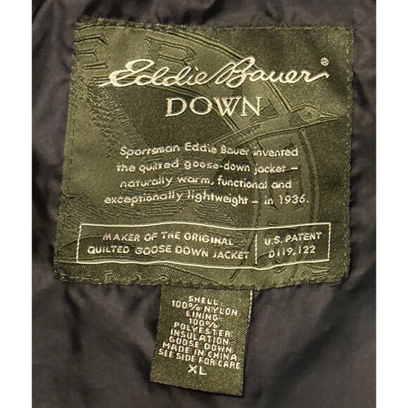 Eddie Bauer Brand Goose-Down Black Jacket Vest 100% Nylon Women's Size XL (READ) - Picture 9 of 15